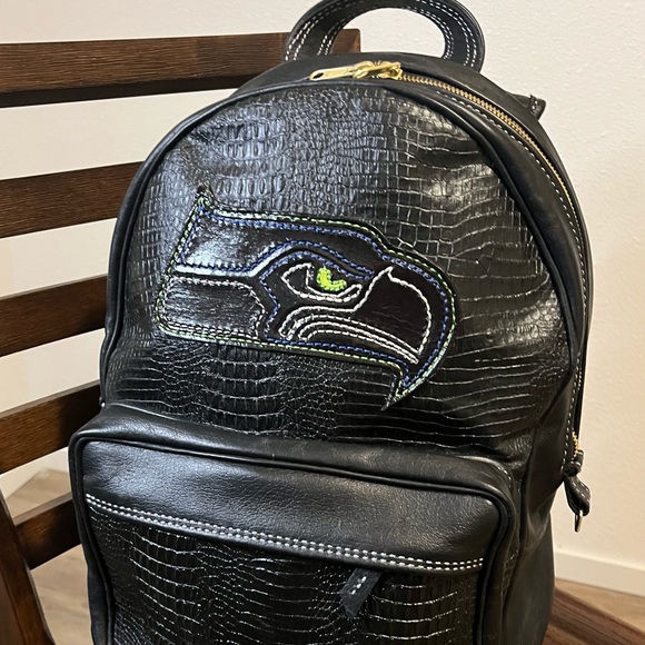 Seahawks Handmade Cayman Leather Backpack Bag